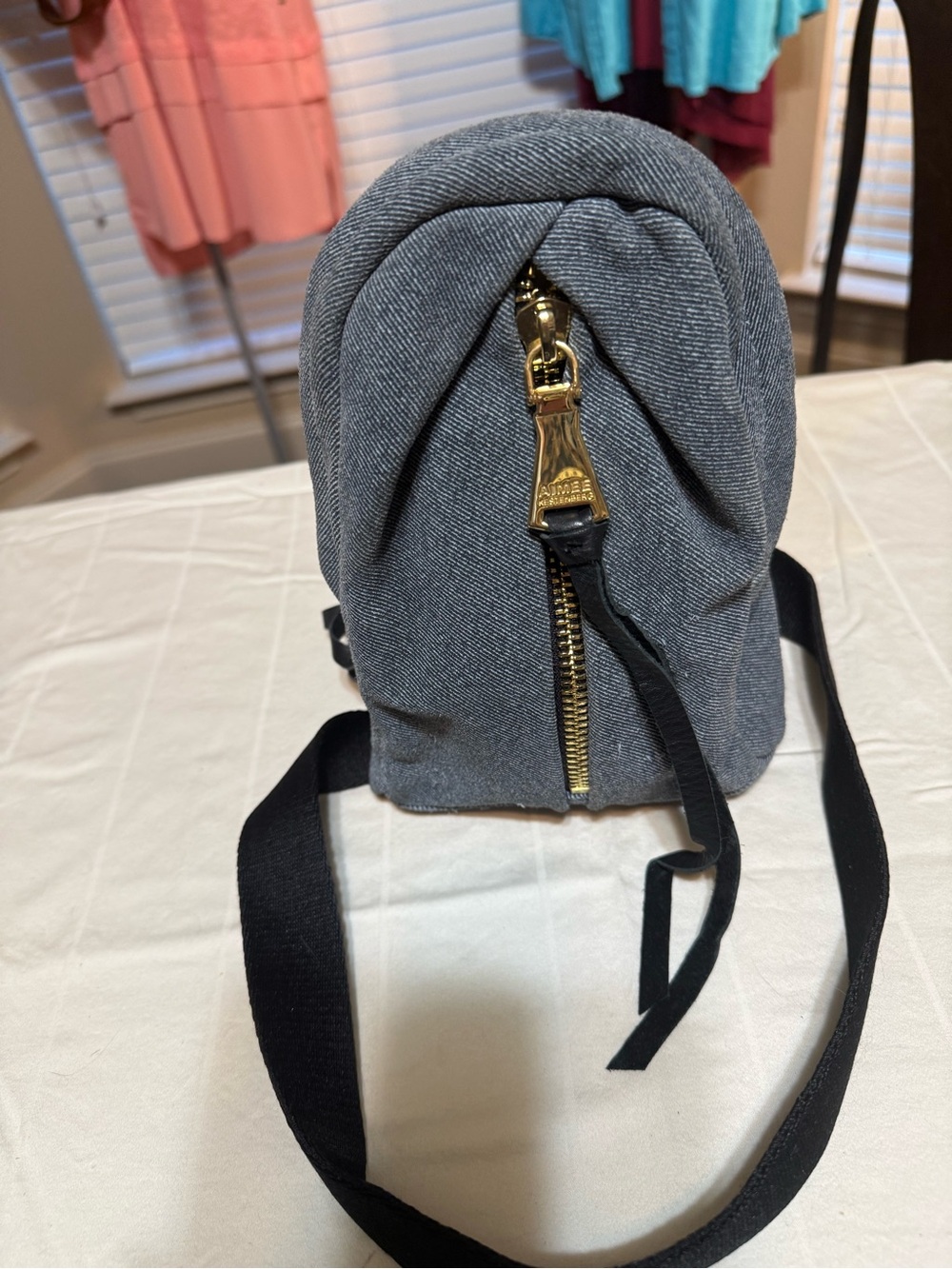 Aimee Kestenberg Tamitha Mini Sling Bag Real leather made to look like denim